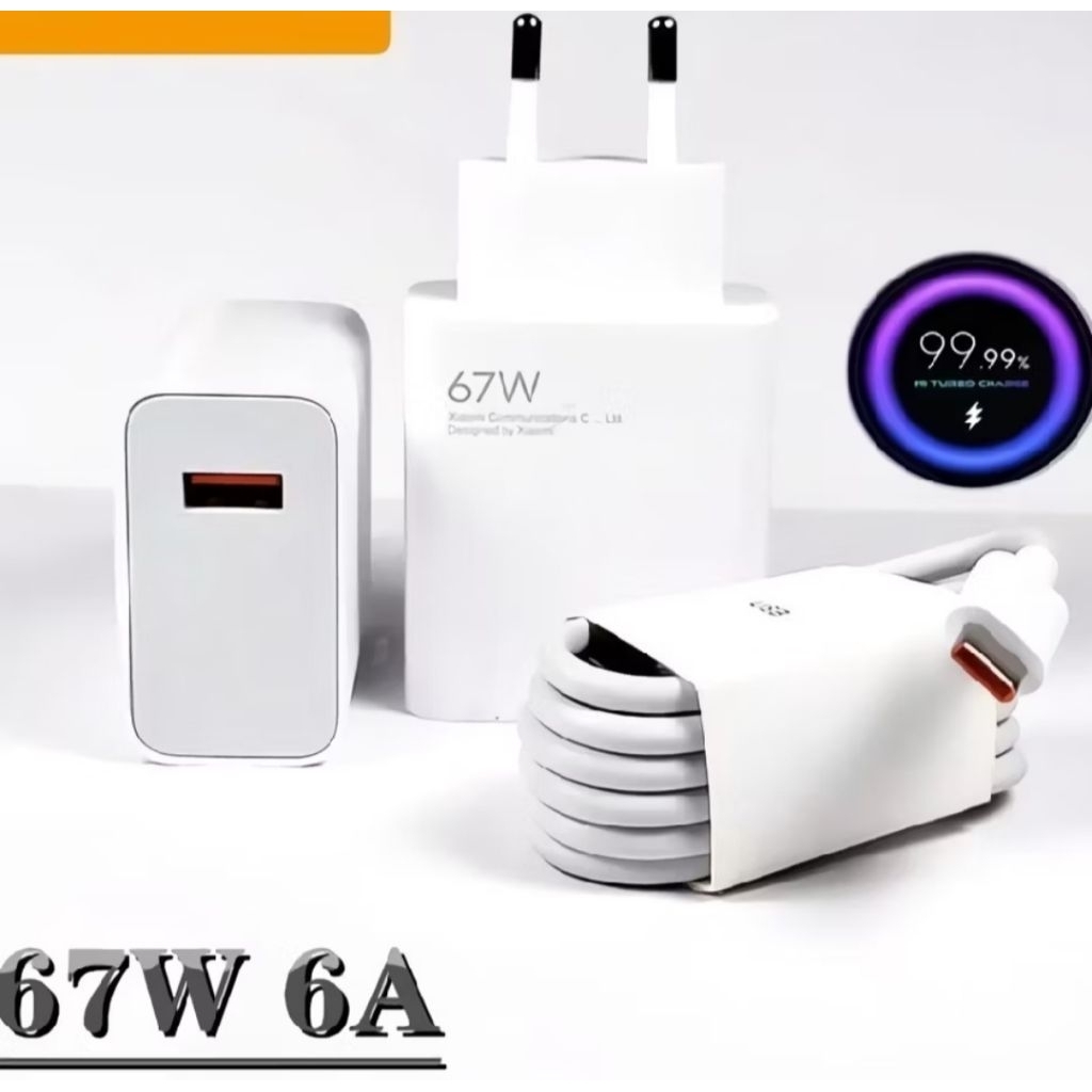 เครื่องชาร์จสําหรับเดินทาง Xiaomi 67W Usb C Fast Charger เครื่องชาร์จดั้งเดิม Casan Xiaomi Redmi 67W