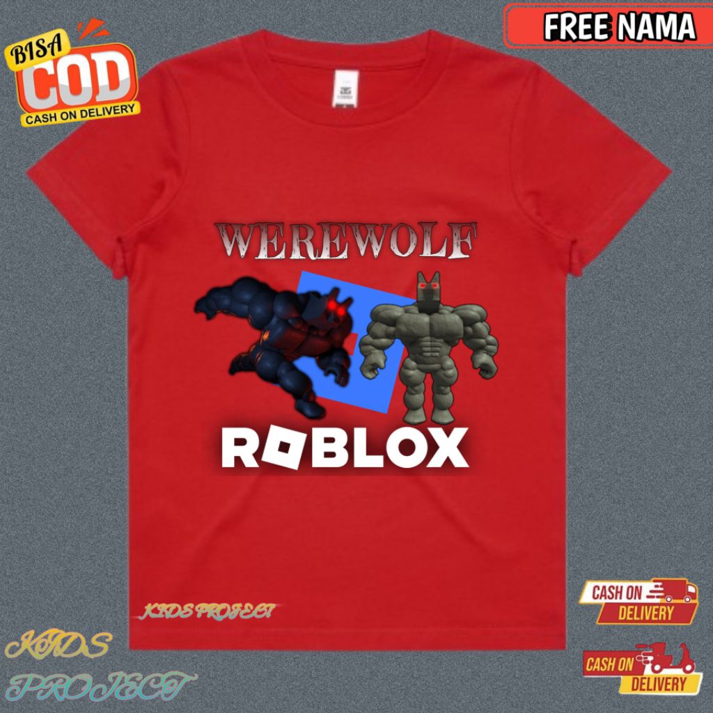 เสื้อยืดเด็กชาย Werewolf Roblox Dead Rails