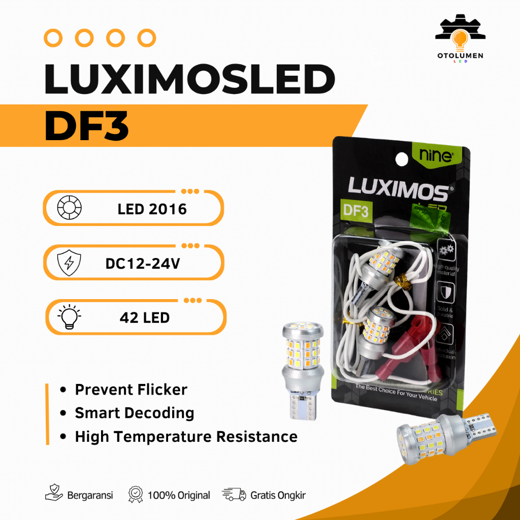 2 Mode T10 LUXIMOS DF3 Aerox New Nmax New Super Bright 2 ฟังก์ชั่น NINE Original