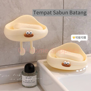 GV Tempat Sabun Bentuk Awan + Dua Hook Gantungan Pengait / Kotak Sabun Batang Tempel Dinding