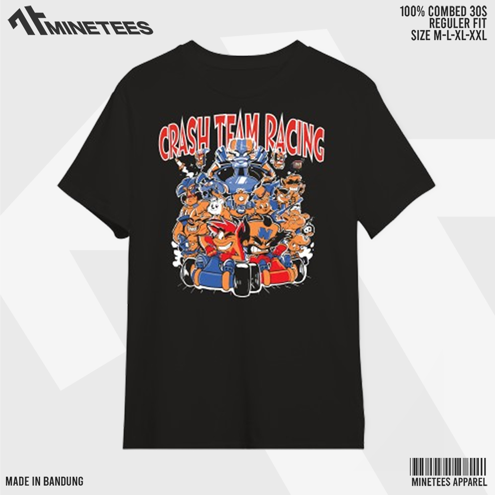 CTR CRASH TEAM RACING เสื้อยืดผู้ชาย Black Combed 30s