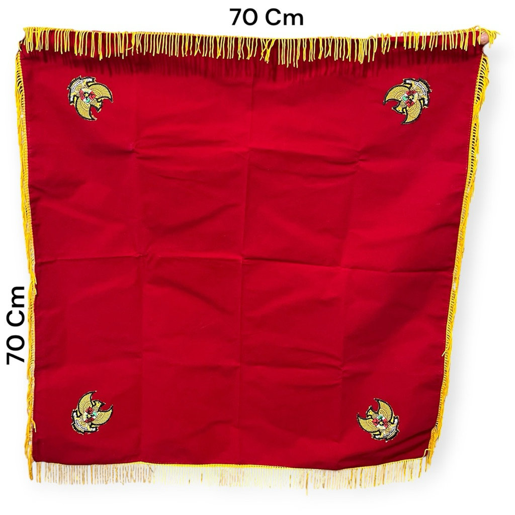 Lancar Jaya Adventing Luxury Cade Flag Tray Base 70x70cm – Premium Velvet, Pancasila Logo