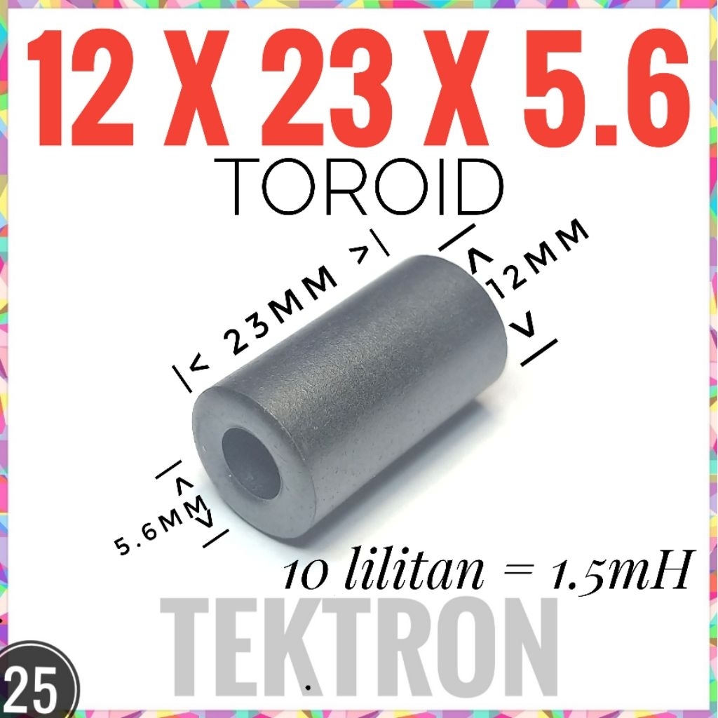 Toroid Ferrite 12x23/5.6 มม. Ferrite EMI 12 มม.1.2 ซม.23 มม.2.3 ซม.12 x 23 แหวนหลอด