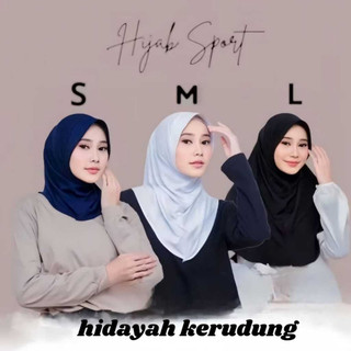 Hijab Bergo Hamidah  SIZE S M L Kerudung Sport Bergo Hamidah Sporty Bahan Jersey Menutup Dada