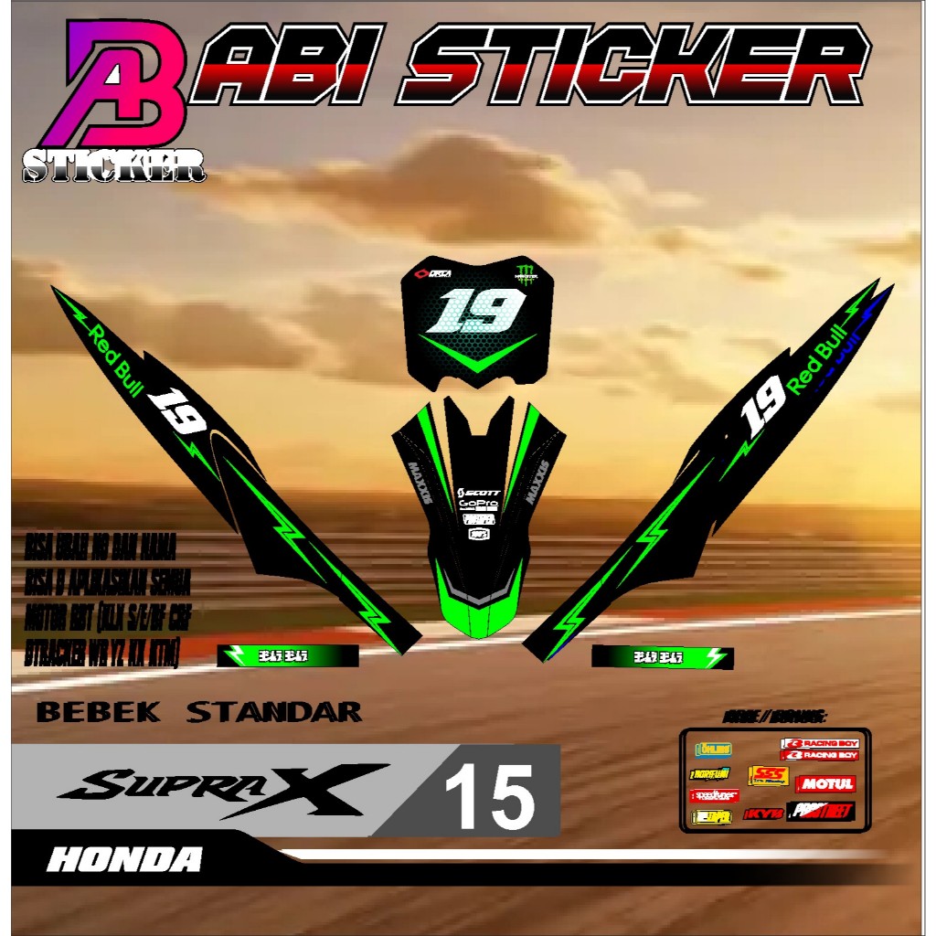 สติ๊กเกอร์แถบสติ๊กเกอร์ RBTSUPRA X125 RBT BEBEK MODIF SUPERMMOTO YZ KLX KTM CRF V 15 สติ๊กเกอร์ DESA