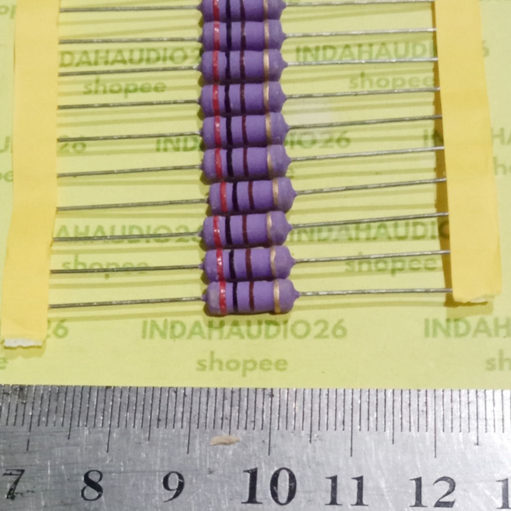 UNGU PURPLE 200R 1W 5% ตัวต้านทานเท้าทองแดง 200 r 1watt 200 โอห์ม 1 วัตต์ 5 เปอร์เซ็นต์ 200r 1w