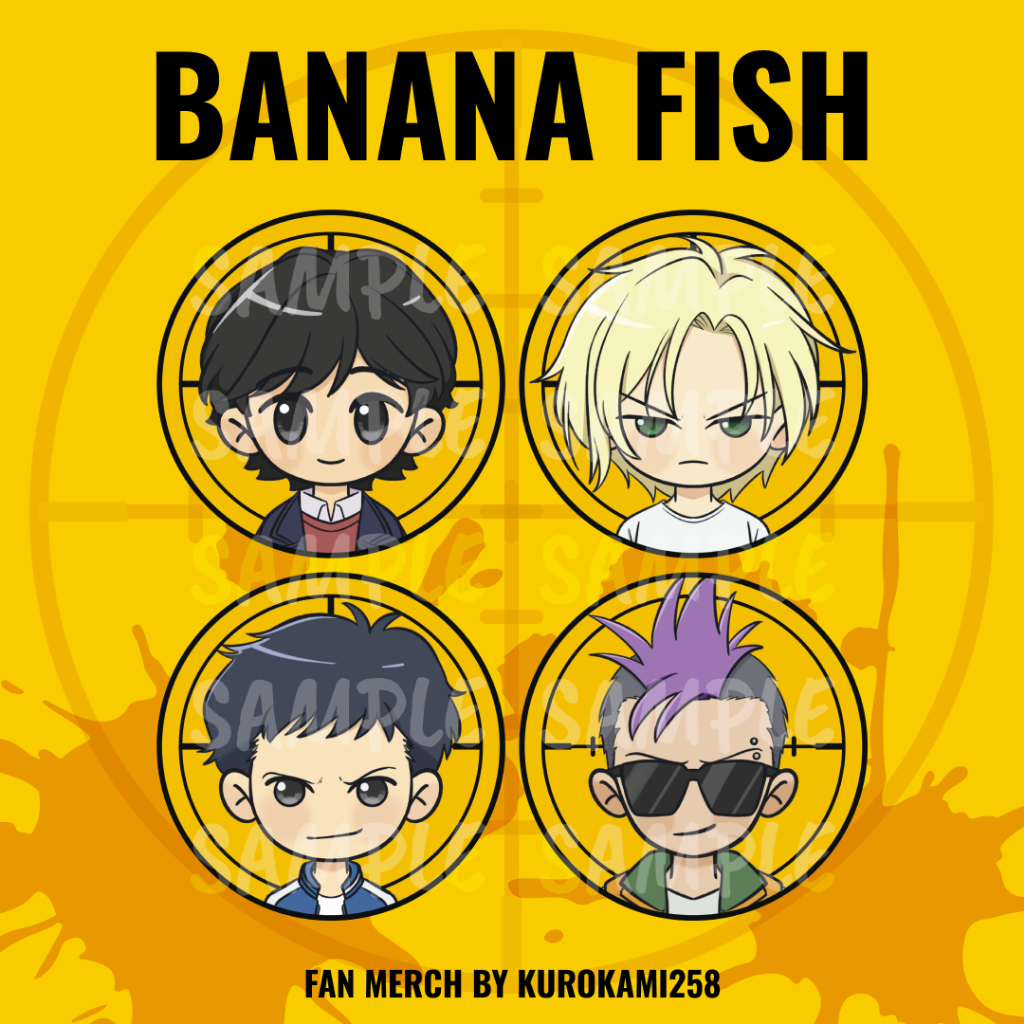 ปุ่มหมุดปลากล้วย 44 มม. (Fan Merch by Kurokami258)