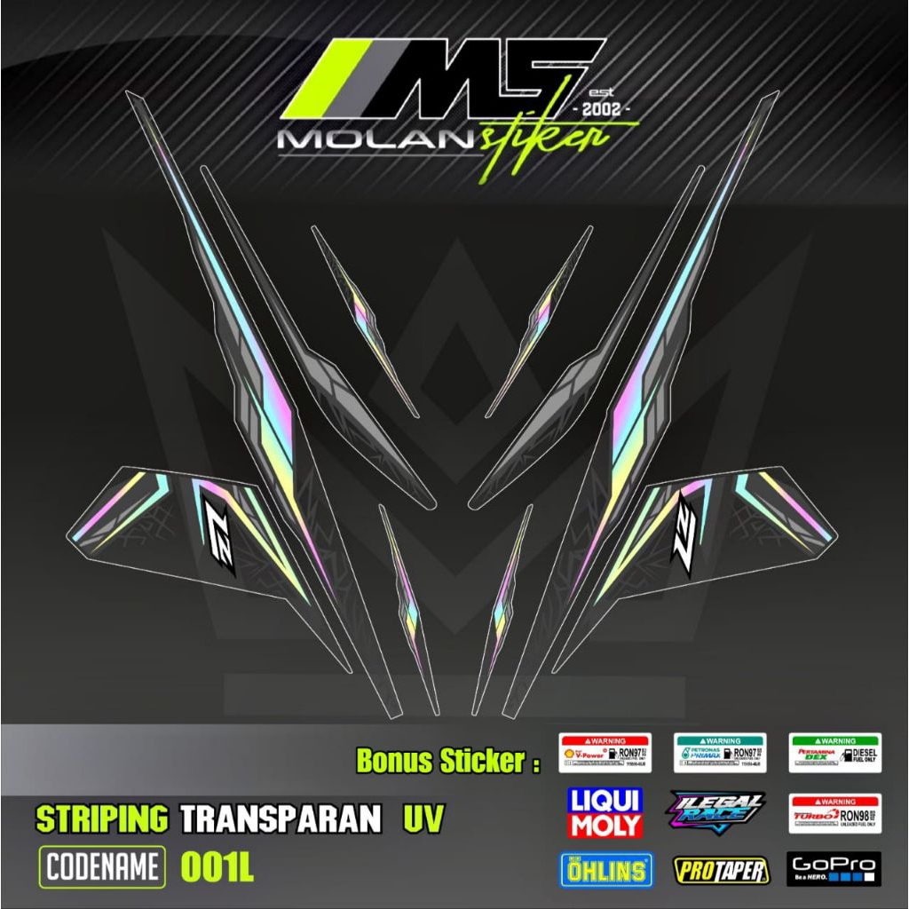 Decal สติกเกอร์ Striping Variation โปร่งใส Uv F1ZR 110 2 Tak Y 110 SS SS TWO Y 125 ZR Yamaha F1zr Po