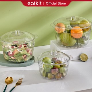 Eatkit Mangkok PP Transparan 450ml/600ml + Tutup Premium Aesthetic | Mangkok Korea Aesthetic