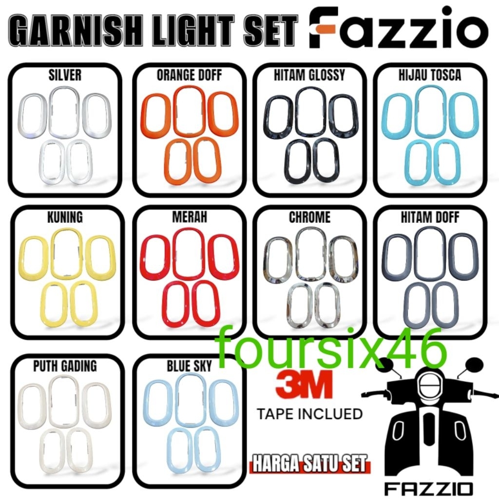 รายการไฟเลี้ยวหน้าและหลัง Yamaha Fazzio stop lamp garnish light set fazzio