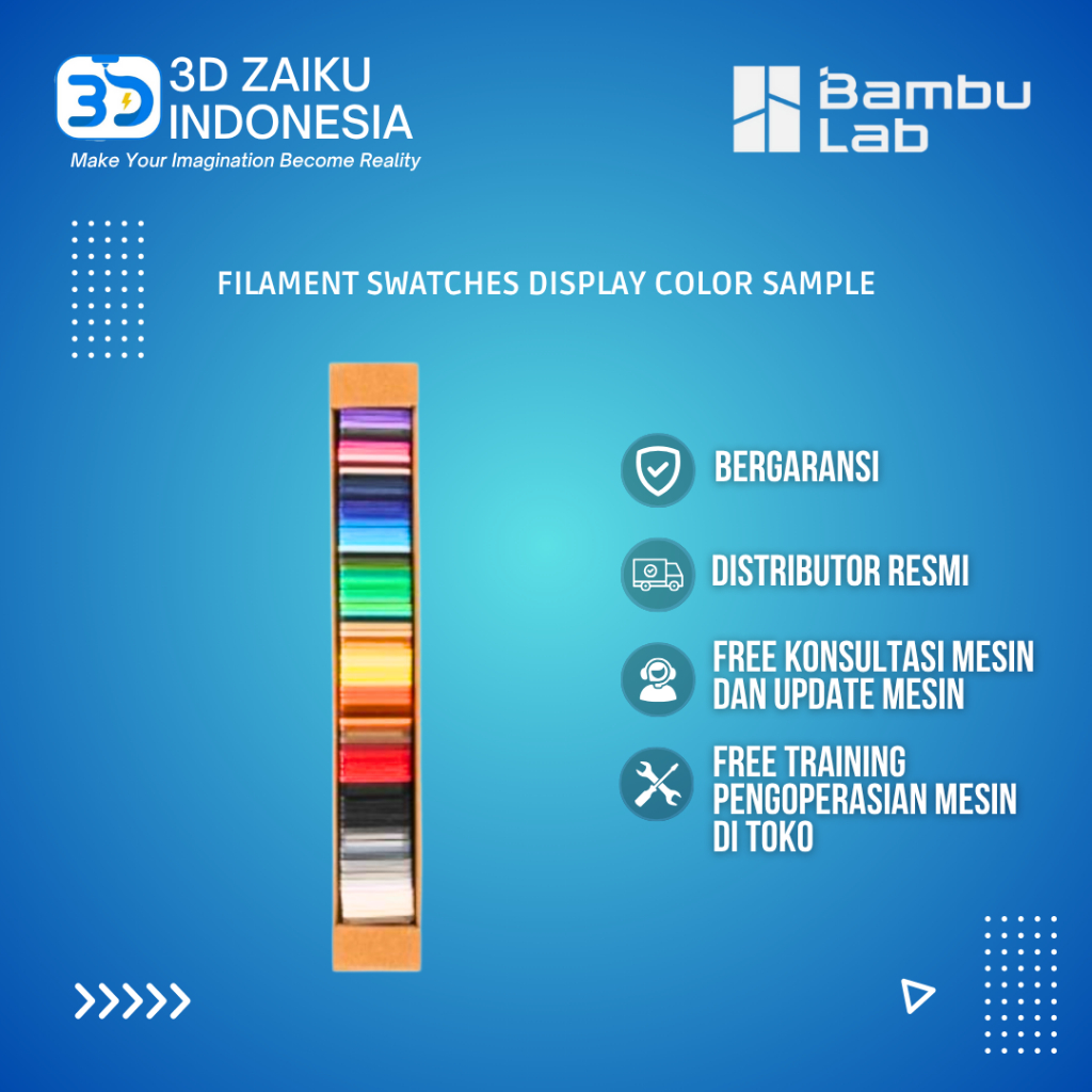 Original Bamboolab Filament Swatches แสดงตัวอย่างสี