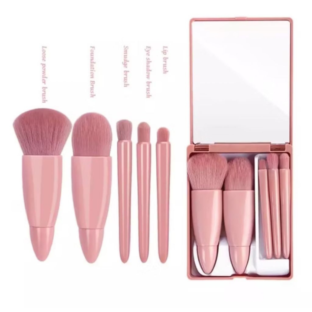 แปรงแต่งหน้า 5in1 Set พร้อมกล่อง ชุดแปรงแต่งหน้า แปรงแต่งหน้าแบบพกพา