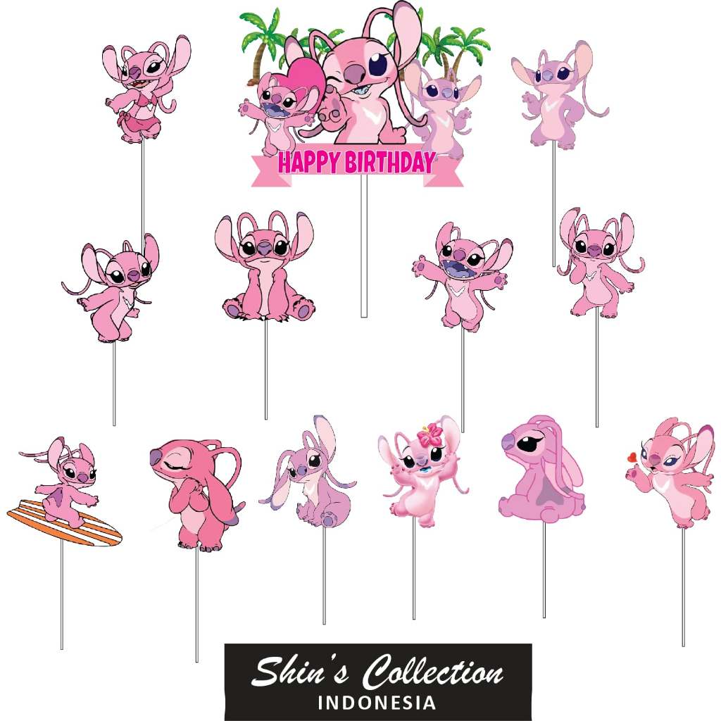 ท็อปเปอร์เค้ก Disney Angel Solo Stitch 13 ชิ้น