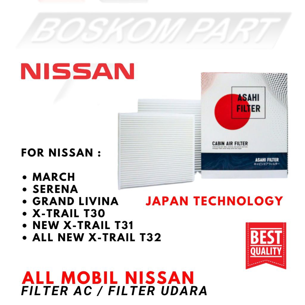 ตัวกรอง Ac กรองอากาศ Nissan March Juke Almera Grand Livina Serena XTrail T30 ใหม่ XTrail T31 ใหม่ XT