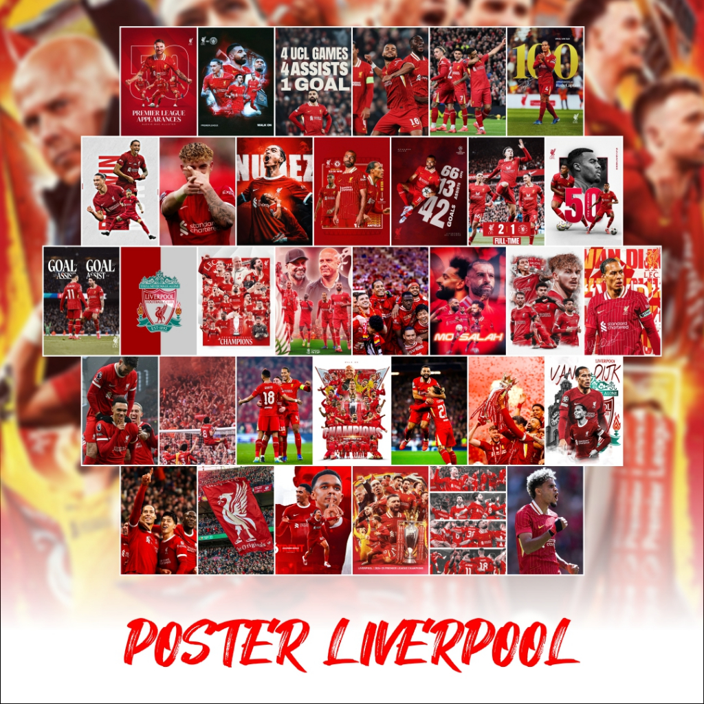 โปสเตอร์ติดผนัง LIVERPOOL ฟรีสติ๊กเกอร์