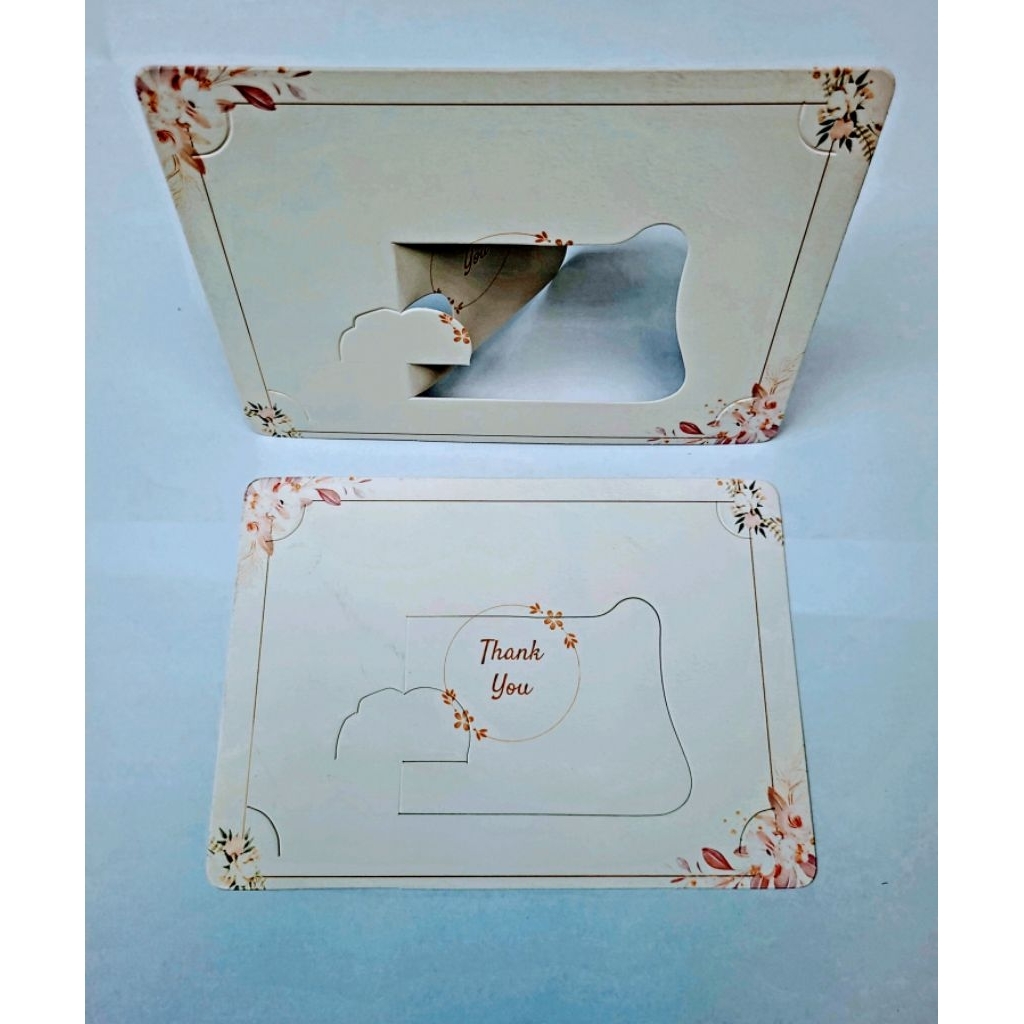 กรอบรูปพรีเมี่ยม ขนาด 4R วัสดุ ivori 310 แกรม ดีไซน์ 2 ด้าน (กลับด้านได้) THANK YOU FLOWERS