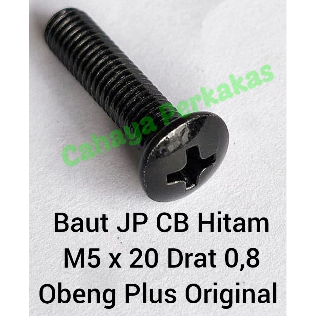 AV Bolt JP CB Bolt M5 x 20 ด้าย 0.8 ไขควงสีดําบวกรถมอเตอร์เดิม