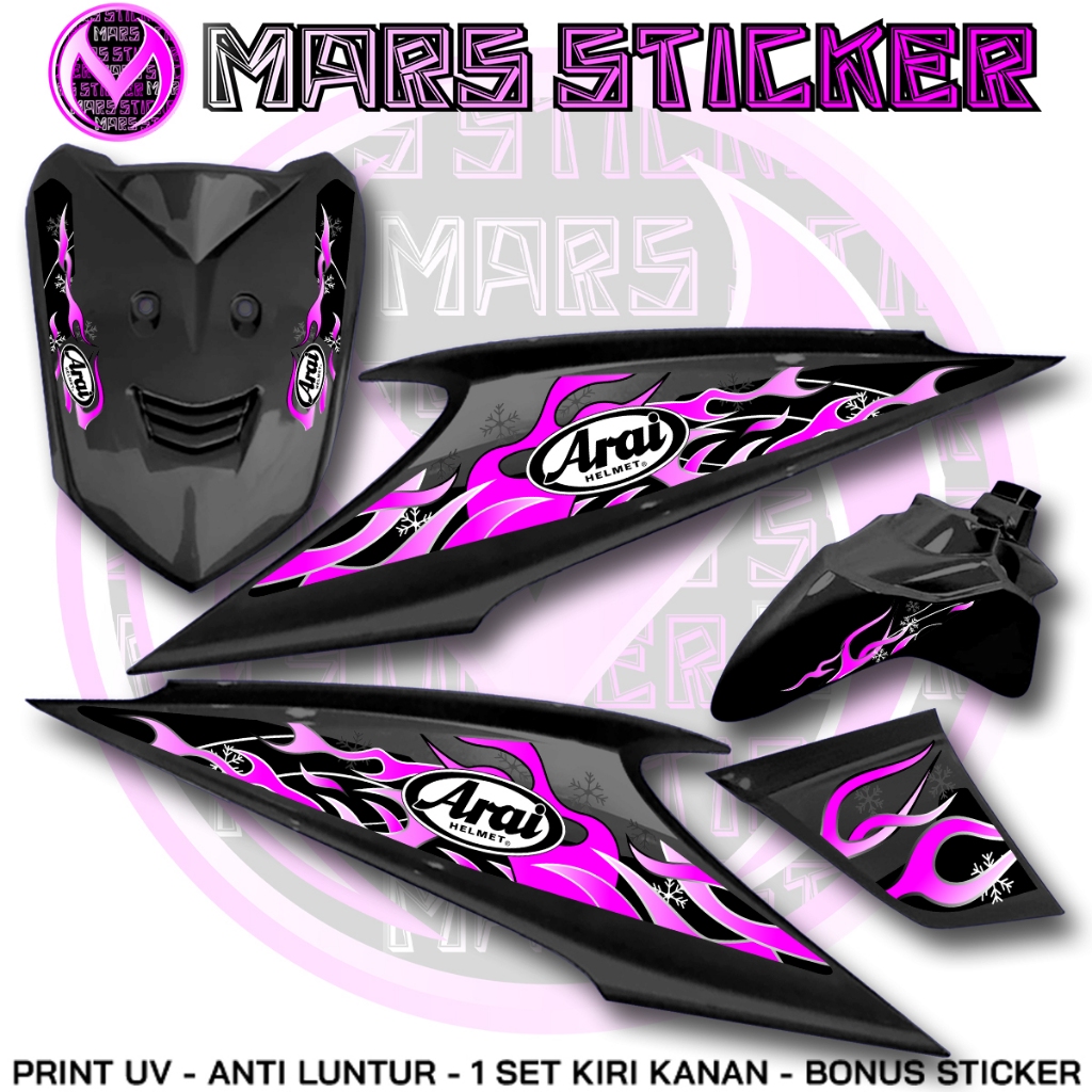 BEAT CARBON STRIPING, ARAI API LINE, สติ๊กเกอร์เทรดแบบใส