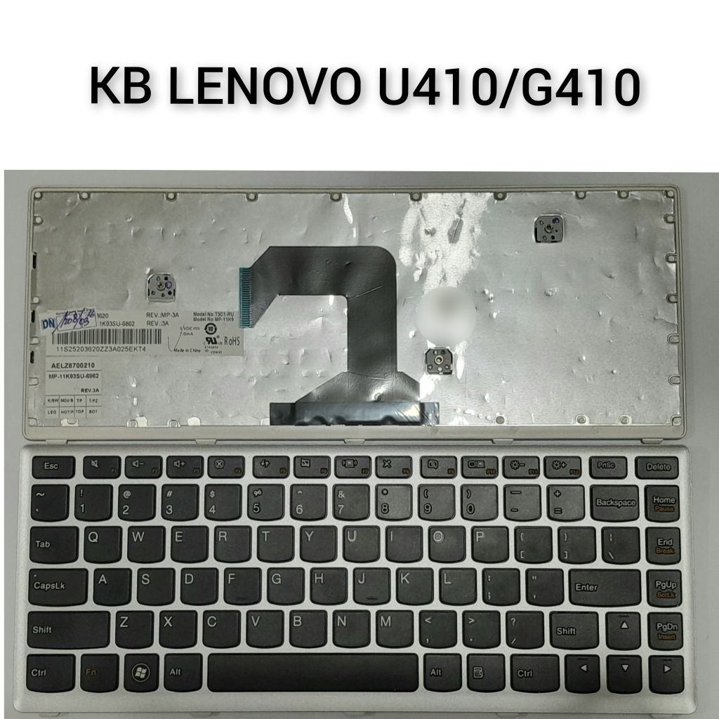 KB LENOVO U410/G410 คีย์บอร์ด LENOVO IDEAPAD U410 U410-ITH U410-IFI MP-11K93SU-6862 T3C1-US AELZ8U00
