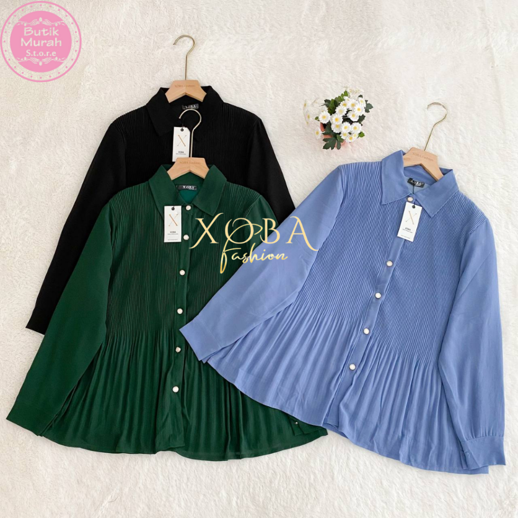 Xoba Fashion 3482.FK เสื้อผู้หญิง LD 110 CM Ceruti PLISKET ปุ่มเต็ม