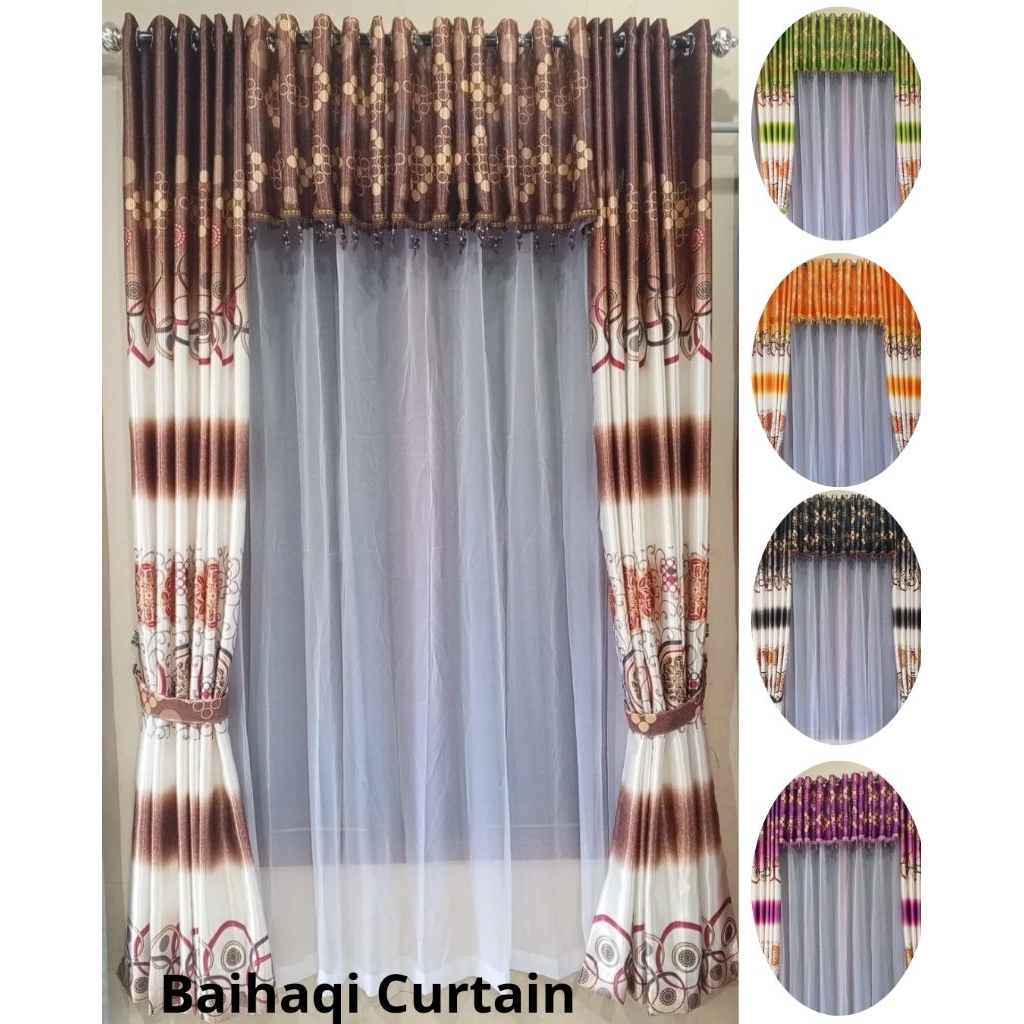 1 ชุด ผ้าม่านกันแสงลาย Elvis Motif รุ่นหน้าต่างและกลาง พร้อมขอบฟรี เชือกและ Hukk