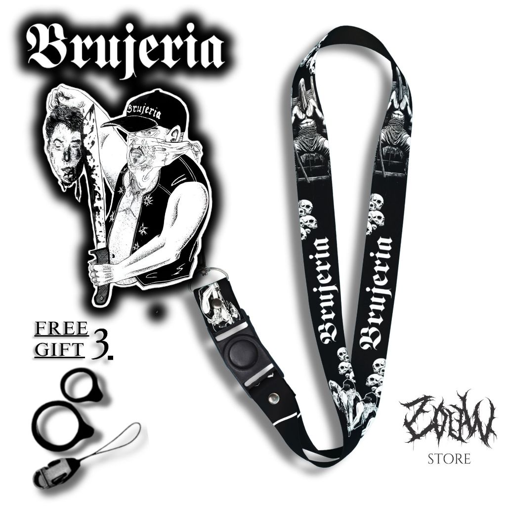 GANTUNGAN BRUJERIA HARDCORE LANYARD Card Holder Case Handphone Key Ring ปรับได้