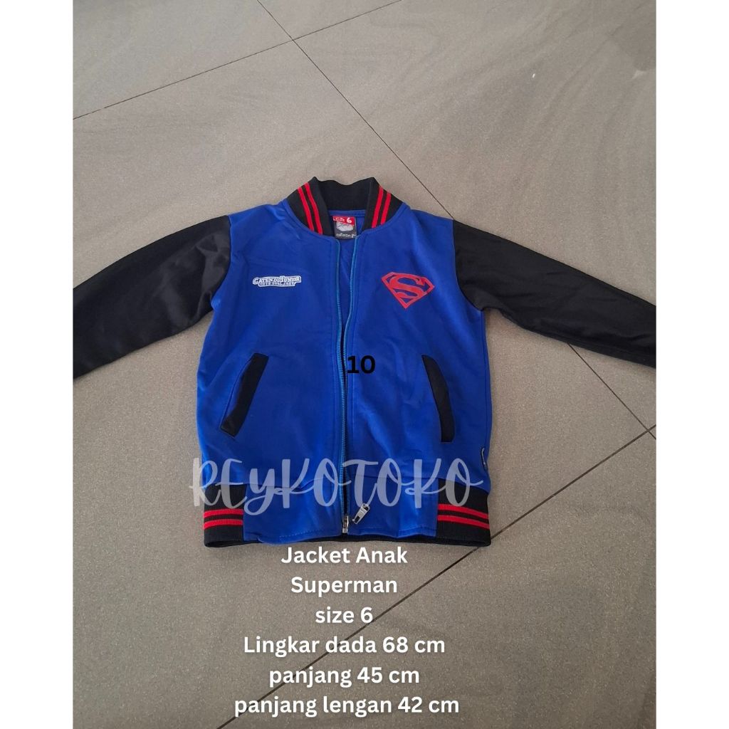SUPERMAN KIDS JACKET SIZE 6 ZIPPER PRELOVED CATENZO JUNIOR
