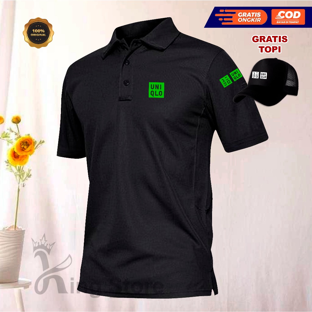 HIJAU เสื้อยืดแขนสั้นเสื้อโปโล Unq ซ้าย Plus Sleeve Bonus Green ข้อความหมวก | เสื้อยืดคอปกโปโลผู้ชาย