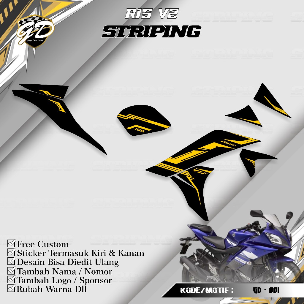 STRIPING R15 V2 - สติ๊กเกอร์ Striping R15 V2 - Yamaha Striping Variation R15 V2