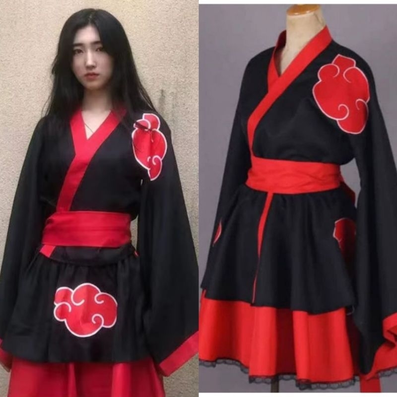 (PDS) AKATSUKI KIMONO หญิง COSTUME คอสเพลย์ JUBAH