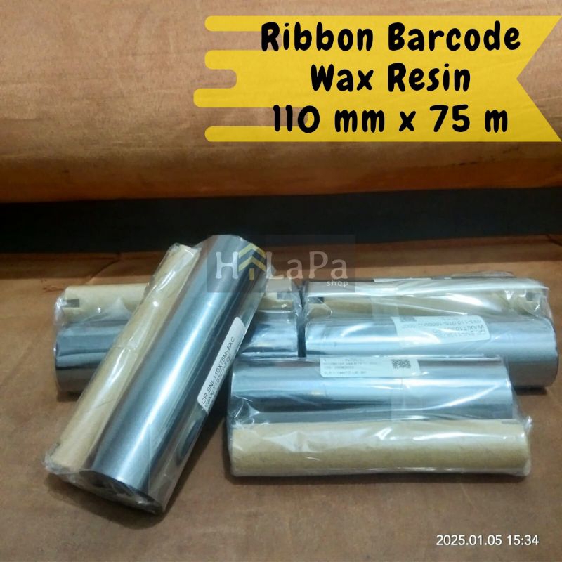 Ribbon barcode wax resin 110 mm x 75 เมตร SATO - ARGOX - ZEBRA - TSC