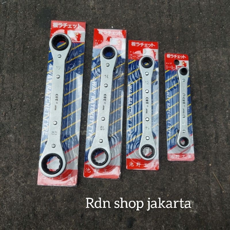 ประแจแหวนวงล้อ 4 ทาง 6x8 9x10 l 10x12 13x14 l 13x14 17x19 l 17x19 21x22 OPT JAPAN ขนาด รังไข่