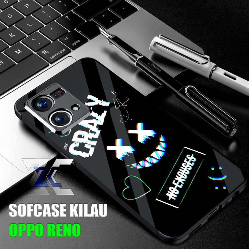 (GM44) กล้อง Softcase Pro OPPO RENO 7 | 8 4G | เคสOppo Aesthetic | วัสดุเคสแบบยืดหยุ่น | บ้า Txt
