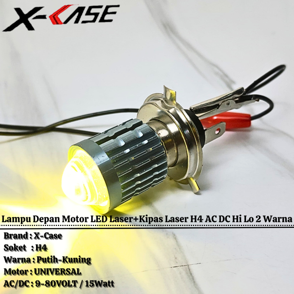 X-Case ไฟ LED รถจักรยานยนต์ D2 เลเซอร์ H4 Hi Lo 3 ขา Led Laser UNIVERSAL