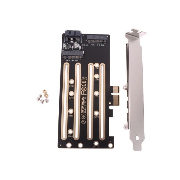 PCIE X1 ถึง M.2 SATA + M.2 NVME CONVERTER ADAPTER CARD CONVERTER