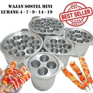 Cetakan sosis telur mini lubang 4 / 7 / 9 / 11 / 14 / 19 Aluminium cor premium Kitchenware