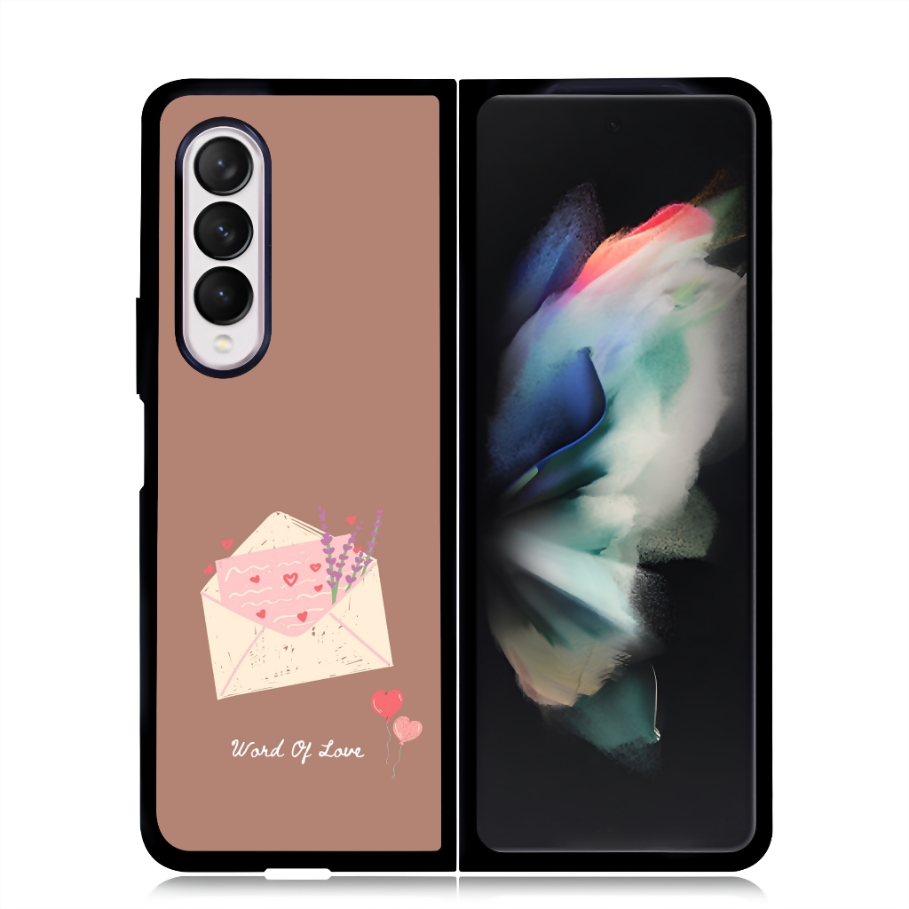 เคสโทรศัพท์ Z Fold 7 6 5 4 3 เคสแข็งพลาสติกทนทาน Samsung Casing Word Of Love