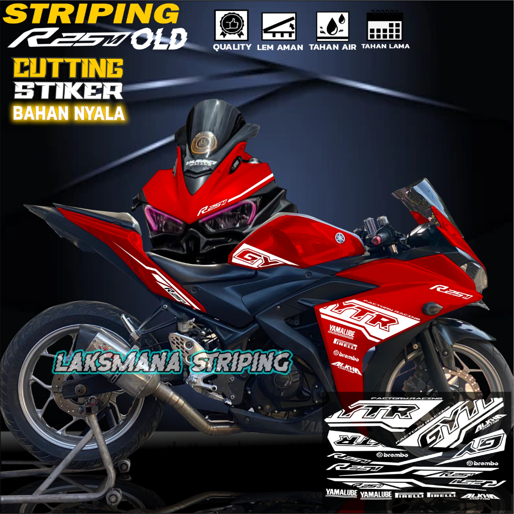 YAMAH R25 OLD CUTING STRIPING CAN REQUEST COOL สติ๊กเกอร์มอเตอร์ไซค์ VARIATION WRITING