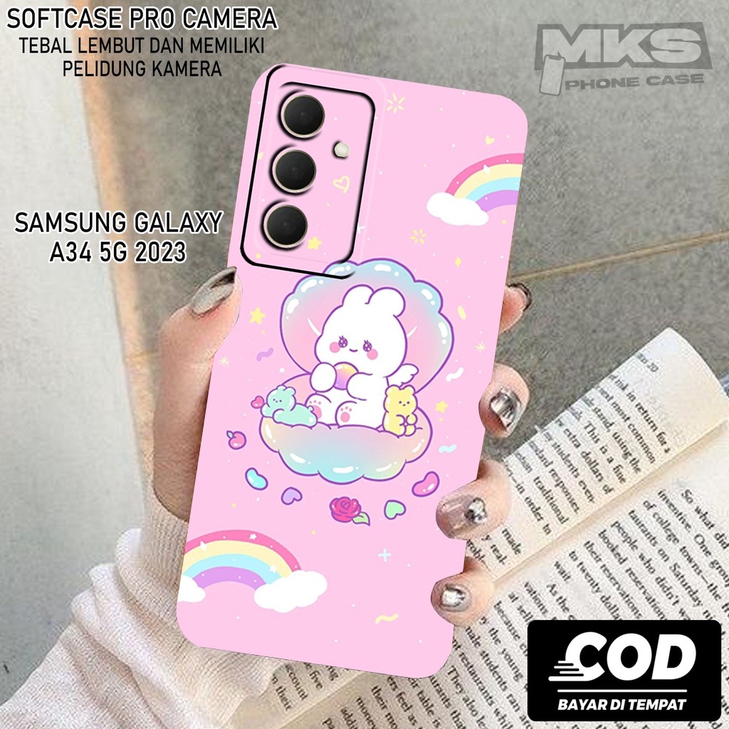 เคส SAMSUNG A34 5G - CUTE PINK Motif - เคสมือถือ - SAMSUNG A34 5G Softcase - เคส SAMSUNG HP