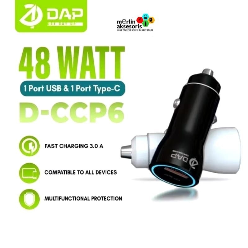 Dap saver D-CCP6 car charger 48W dual port usb car charger + type C
