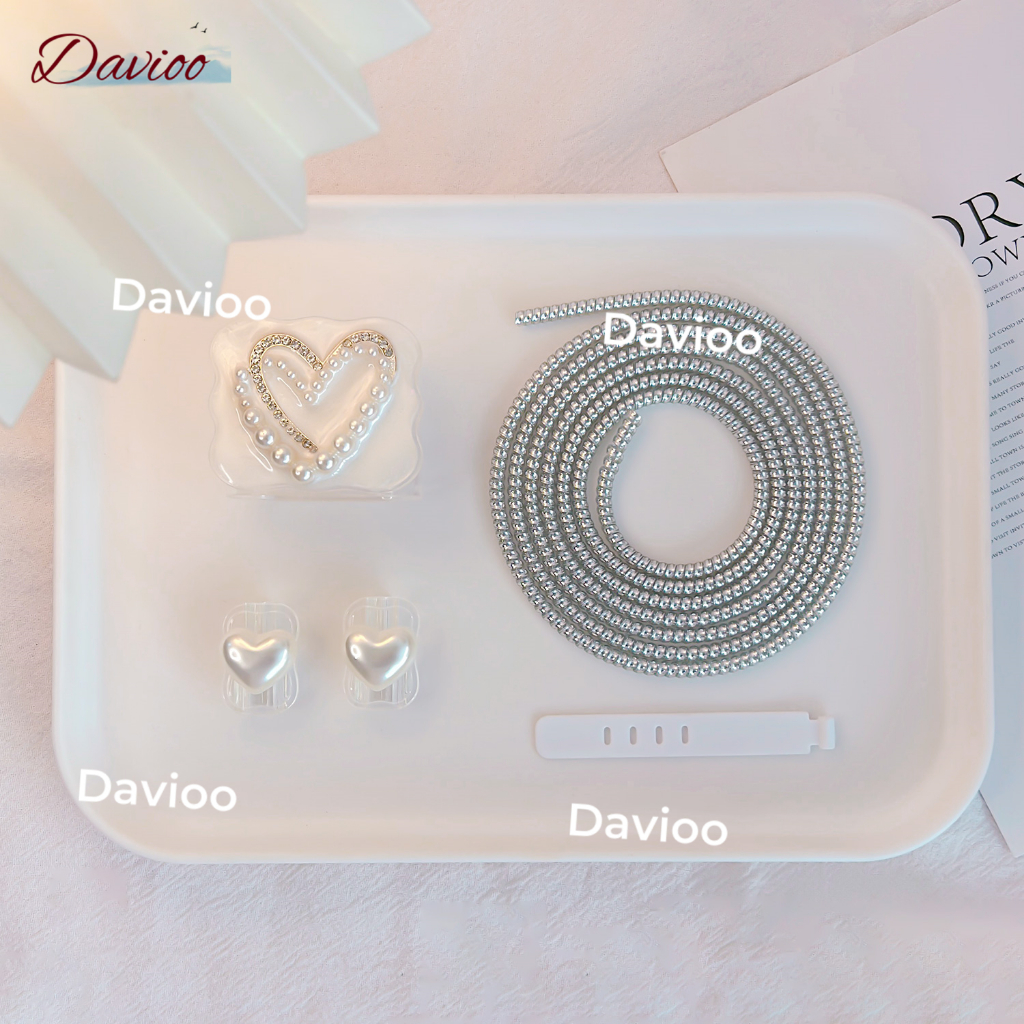 Davioo Pearl Butterfly Pattern Iphone Charger Cable Protector Iphone Charger Case 18w&20w18w&20w