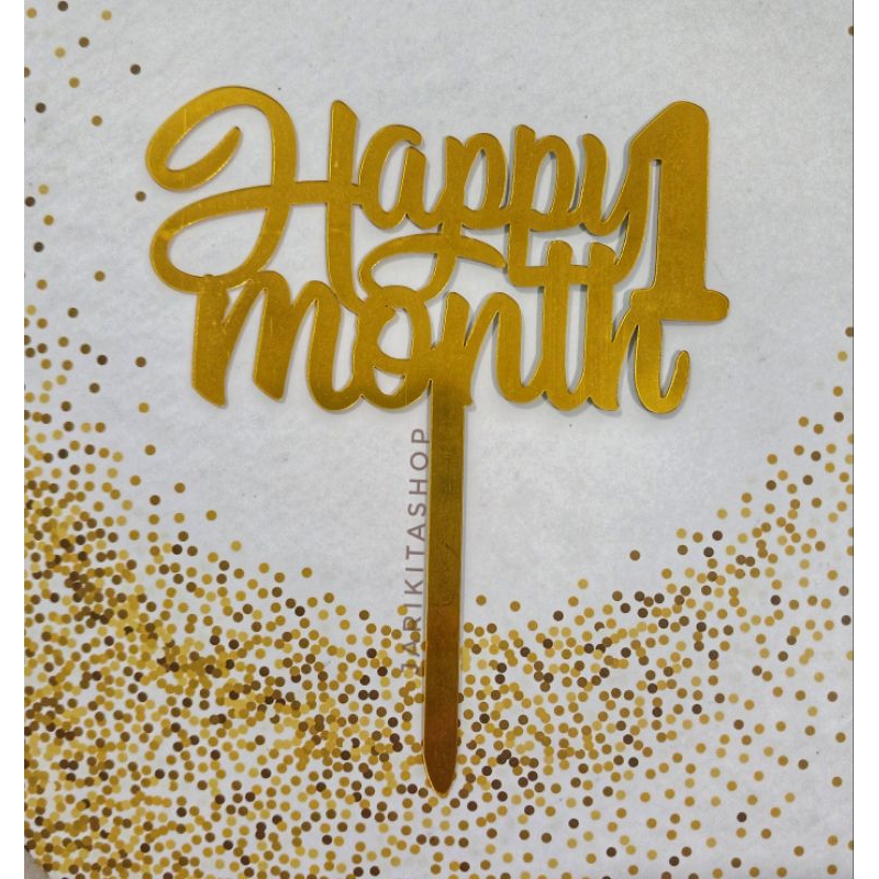 HAPPY 1 MONTH ACRYLIC เค้ก TOPPER ACRYLIC วันเกิดเค้ก PICK DECORATION FIRST MONTH ONE MONTH MANYUE F