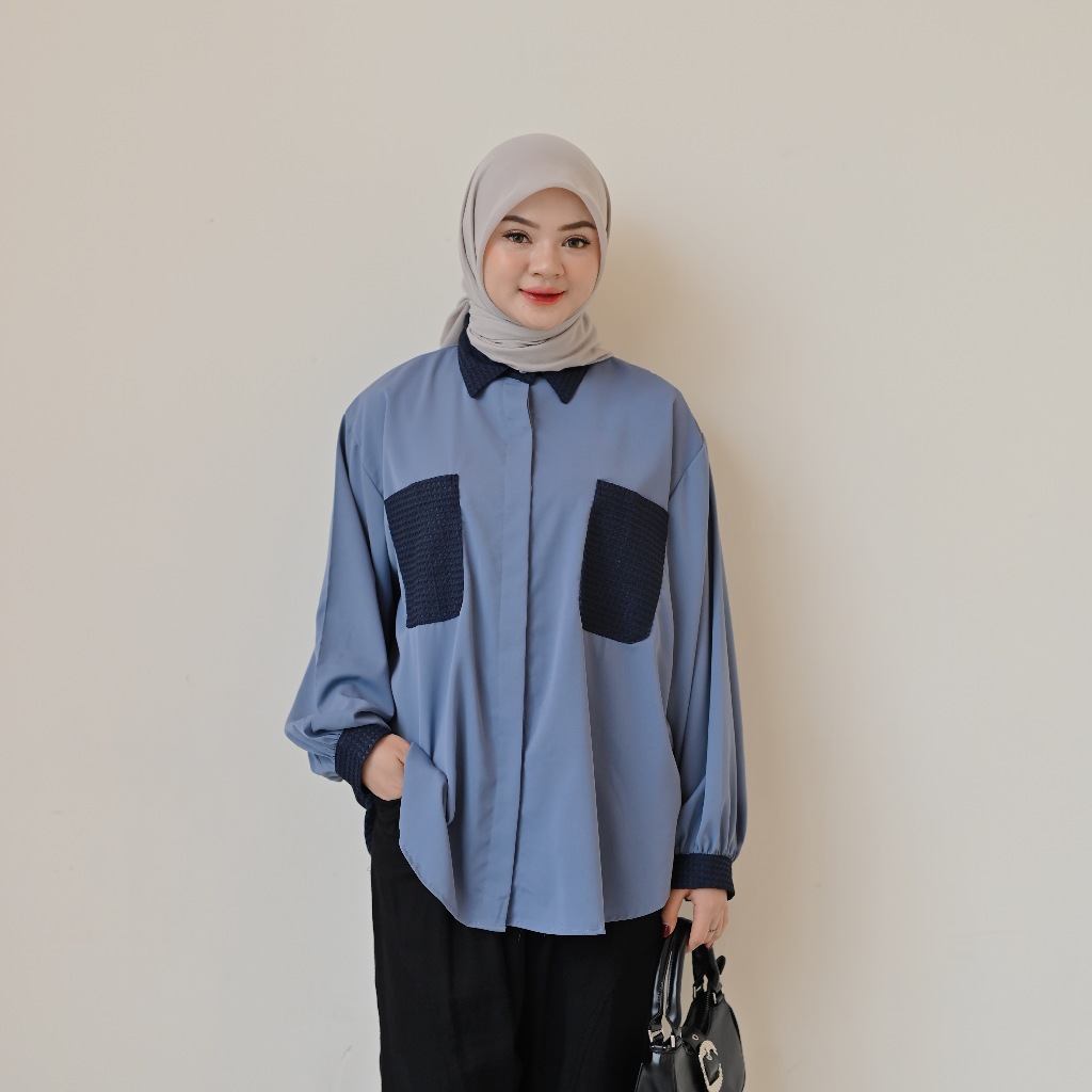 Maryemode Hara Shirt เสื้อเชิ้ตแขนยาวผ้าถักผสมลินินเนื้อนุ่ม
