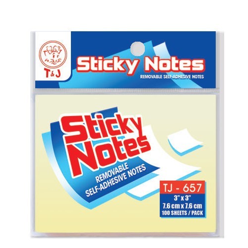 T&J Sticky Notes สีเหลือง TJ-657 10.15 x7.6cm (Perpad)