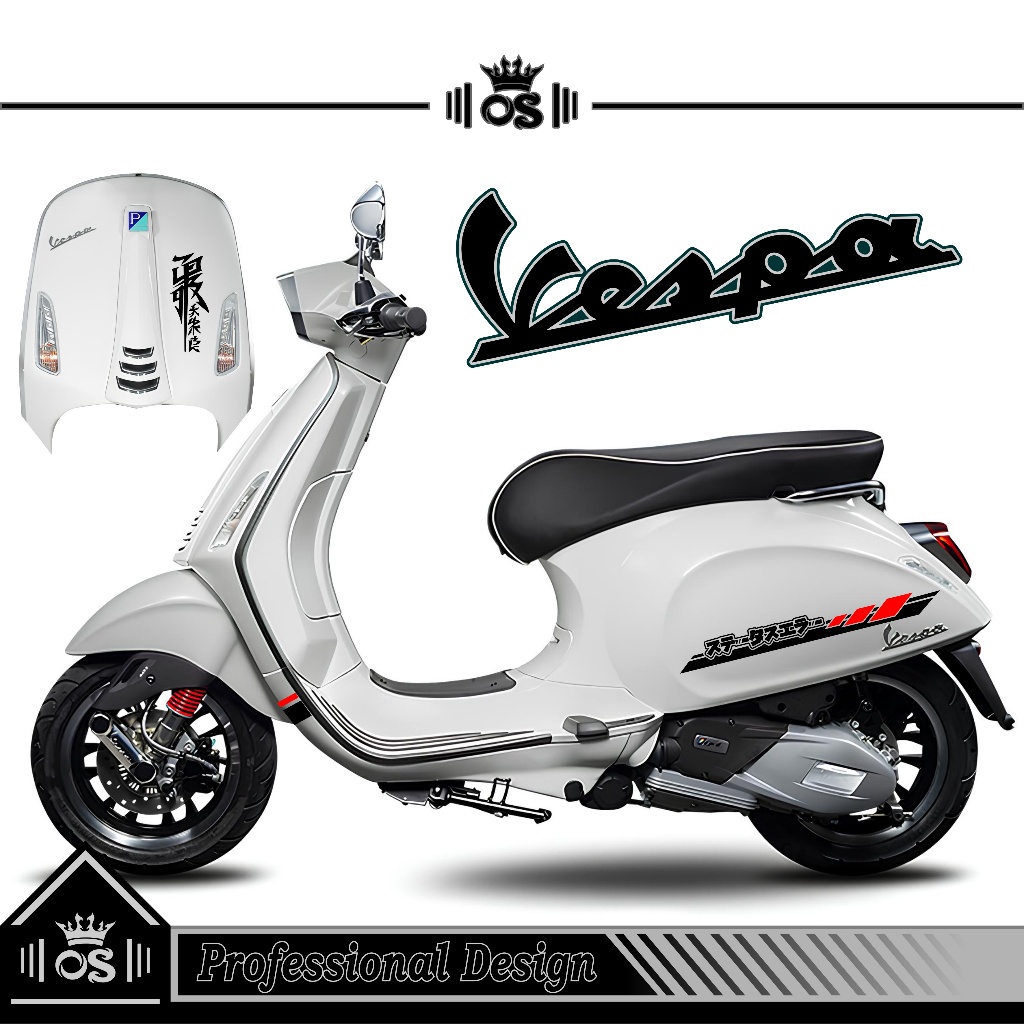 สติ๊กเกอร์ตัด VESPA SPRINT & PRIMAVERA / MTF 18 / VESPA SPRINT & PRIMAVERA STRIPING / สติ๊กเกอร์ VESPA