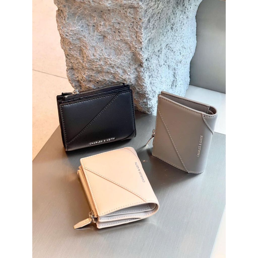 IMPORTED WOMENS FOLDING WALLET CK TRIN STITCH FREE BOX CK045