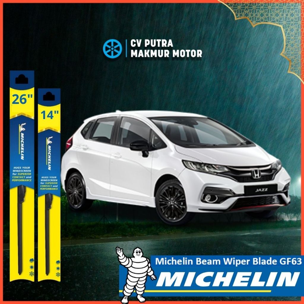 Michelin FRAMELESS WIPER GF63 FOR JAZZ GK5 (ชุดแมงมุม 2)