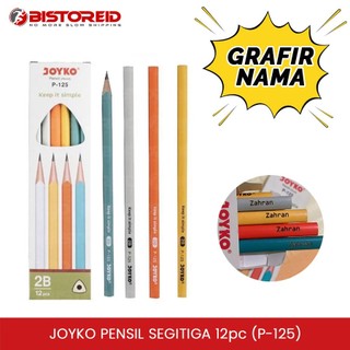 [GRAFIR NAMA] PENSIL SEGITIGA CUSTOM NAMA JOYKO P-125 P125 2B (12pcs)