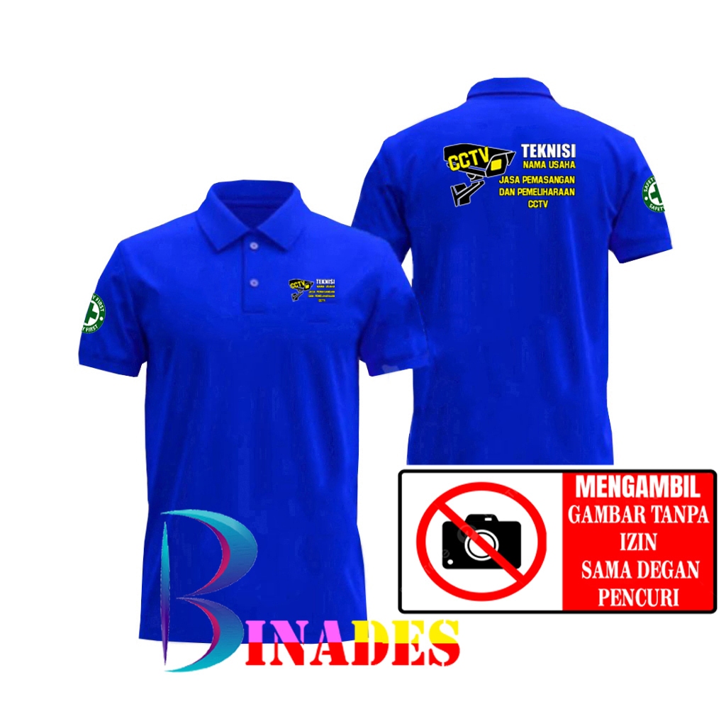 ขายเสื้อยืดคอปก CCTV TECHNICIAN - Type A - ฟรี BINADES BUSINESS NAME