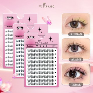 VIRAGO Bulu Mata Eyelashes Natural / Bulu Mata 3D Viral / Bulu Mata Palsu /  Bulu Mata Mega Bulu Mata Korean Look Bulu Mata Palsu Lem